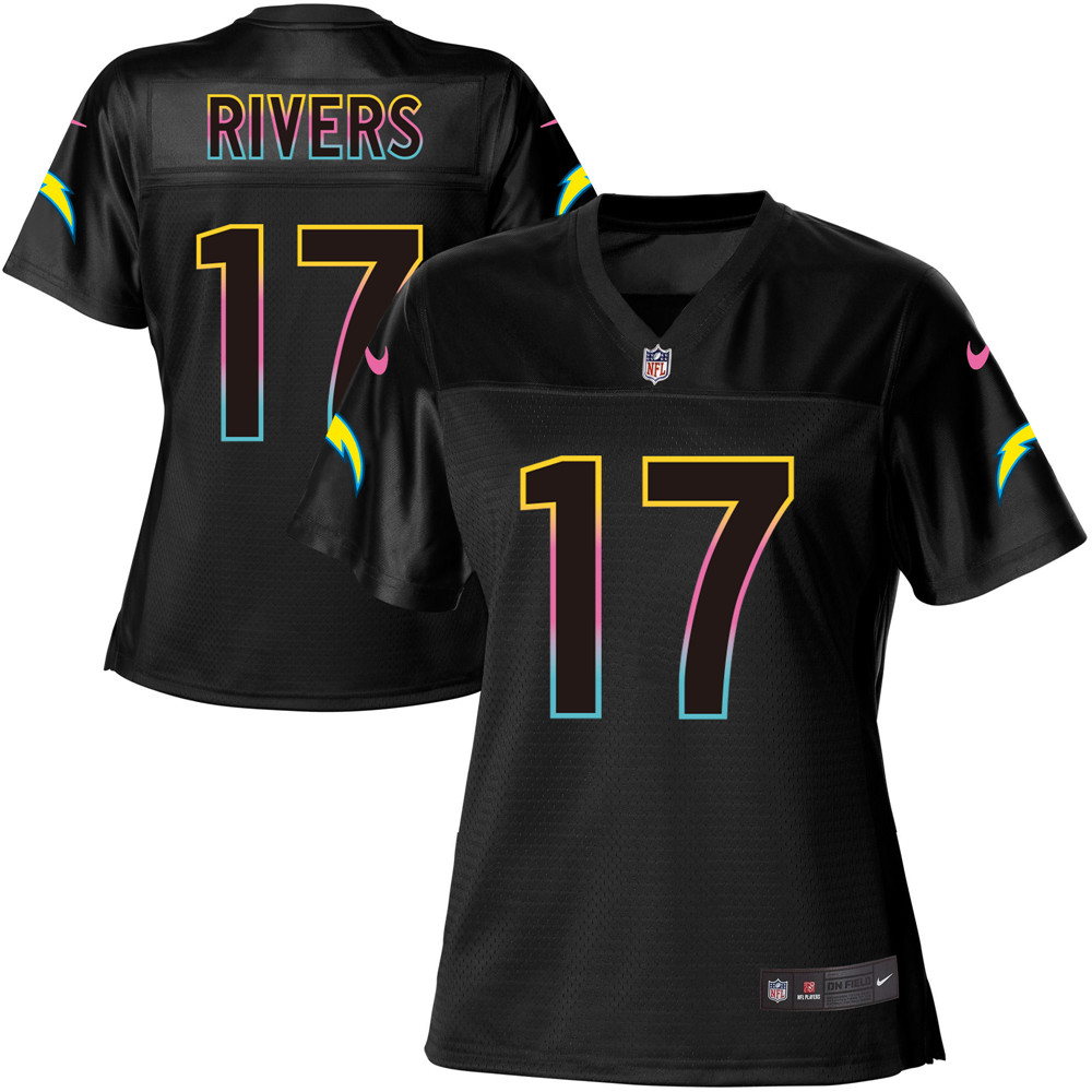 Women's Game Philip Rivers Nike Jersey Black - #17 Fashion NFL Los Angeles Chargers